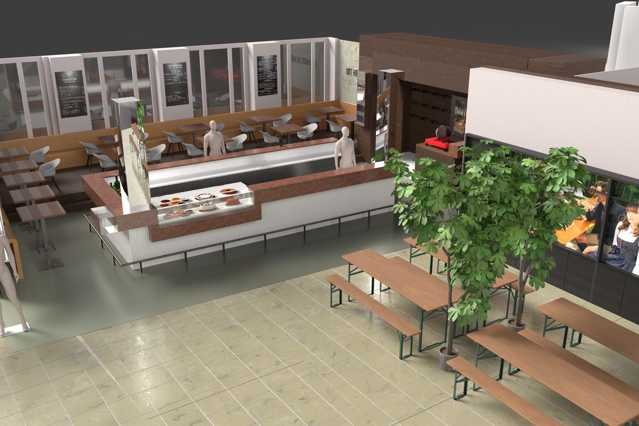 Tagesbar Tracht — 3D-Plan von oben